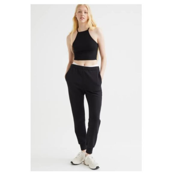 H&M Black Crop Top Tank Size Large - Picture 2 of 4